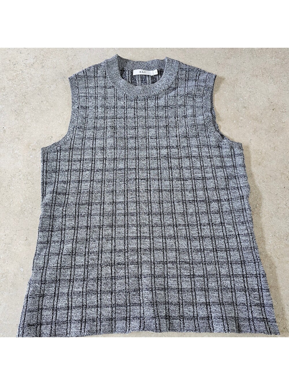 A.L.C. Gray Sleeveless Knit Sweater Vest Size Small